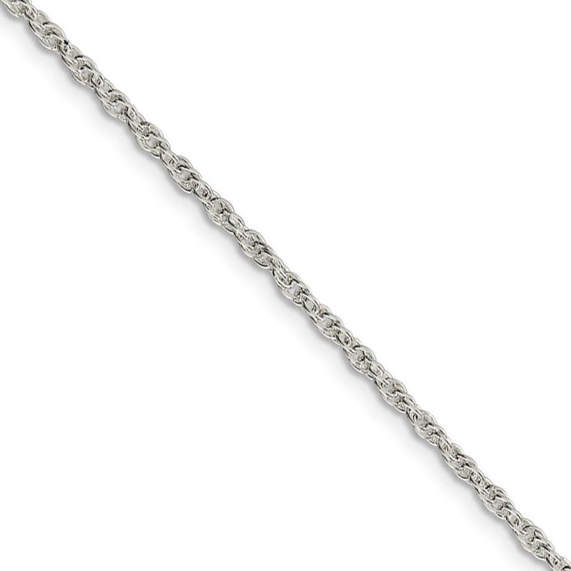 2mm, Sterling Silver Solid Loose Rope Chain Necklace, 22 Inch